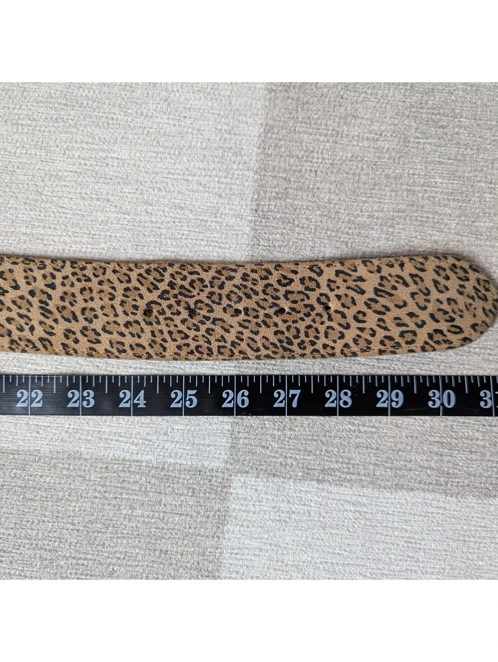 Vintage leopard print genuine suede wide belt